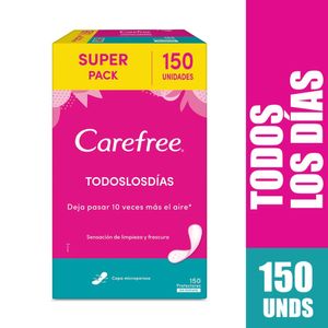 Protectores CAREFREE Todos los dias SUPER PACK x 150 Unds