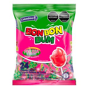 Bombón Bon Bon Bum Fresa Intensa 456 G X24 Unds