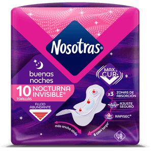 Toalla Higiénica Nosotras Buenas Noches Invisible Rapigel X10 Unds