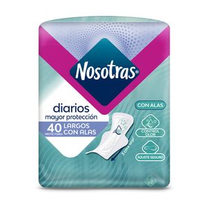 Protector Nosotras Diario Largos Alas X40 Unds