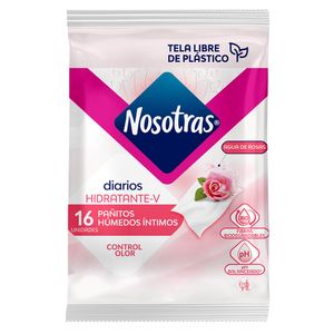 Paño Húmedo Íntimo Nosotras Agua de Rosas X16 Unds