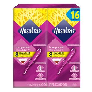 Tampón Nosotras Aplicador Regular X8 Unds X2 Paquetes