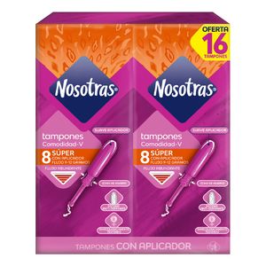 Tampón Nosotras Aplicador Súper X8 Unds X2 Paquetes