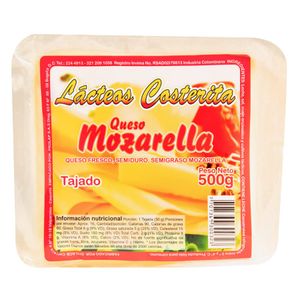 Queso Costerita Mozzarella Tajado 500 G
