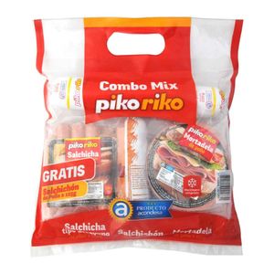 Combo Piko Riko Mortadela 250 G + Salchichón 250 G Gratis Salchicha 250 G