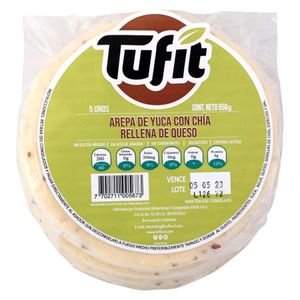 Arepa Tufit De Yuca Con Chía Rellena De Queso 650 G