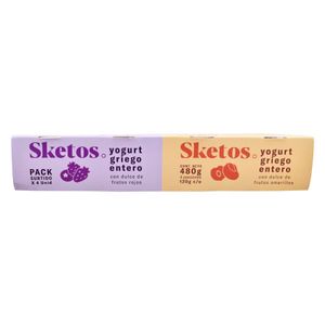 Yogurt Griego Sketos Entero Surtido 480 G X4 Unds