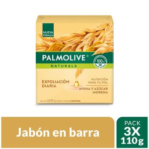 Jabón Palmolive Avena y Azúcar Morena Barra 110 G X3 Unds
