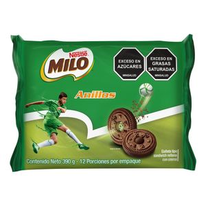 Galleta Milo Anillos Rellena con Crema 390 G X12 Unds