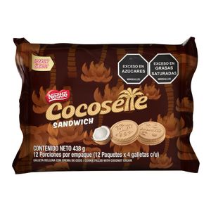 Galleta Cocosette Sándwich Rellenas Crema de Coco 438 G X12 Unds