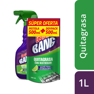 Quitagrasa Easy Off Bang Limón Pistola 500ml + Doypack 500ml