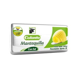 Mantequilla Colanta con Sal Barra 250 G