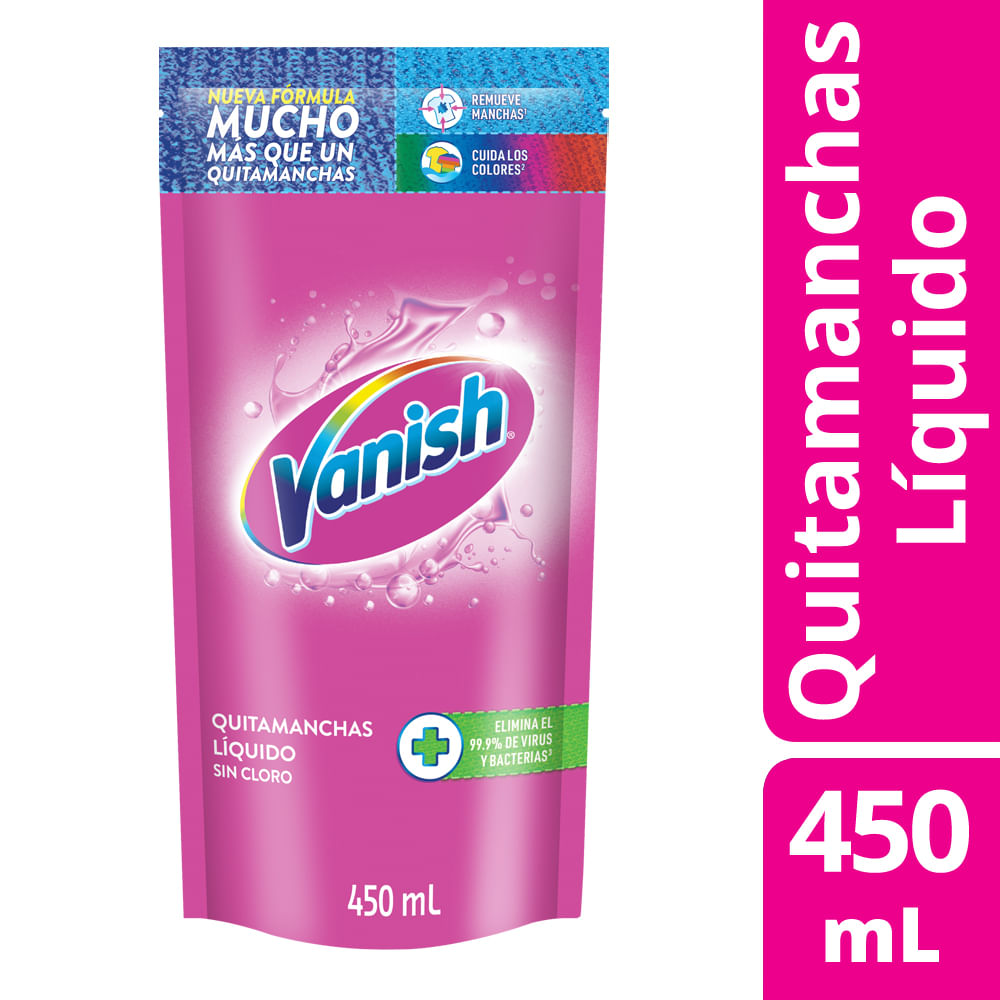 Quitamanchas Vanish líquido rosa 450ml + blanco 450ml