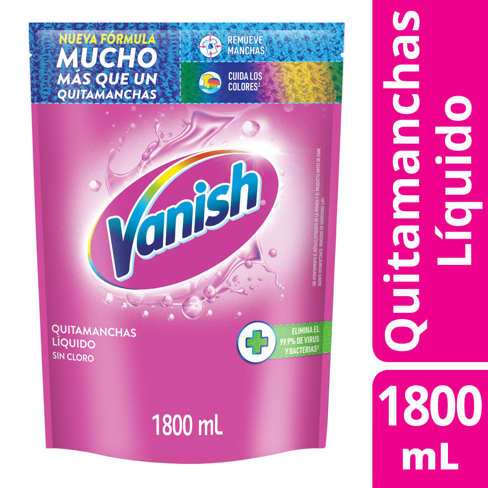 Quitamanchas Vanish líquido rosa 1.8L