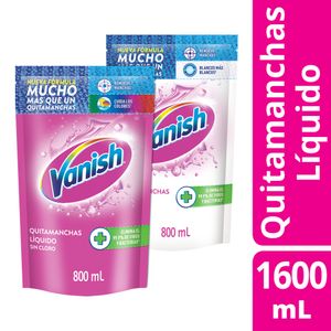 Quitamanchas Vanish líquido rosa 800ml + blanco 800ml