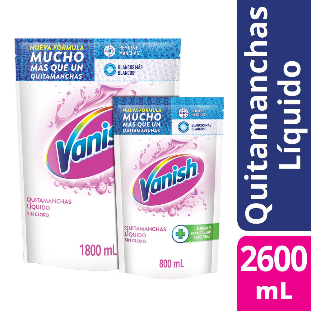 Imagen de Quitamanchas Vanish líquido Blanco 1.8L + 800ml