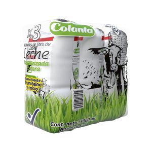 Leche Colanta Entera Pasteurizado 1 Lt X3 Unds