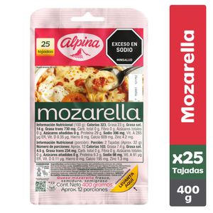 Queso Alpina Mozzarella Tajado 400 G