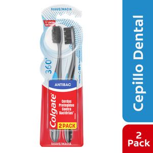 Cepillo de Dientes Suave Colgate 360° Carbón X2 Unds