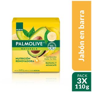 Jabon Palmolive Banana y Aguacate Barra 110 G X3 Unds