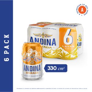 Cerveza Andina Dorada Lata 330 Ml X6 Unds Oferta