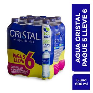 Agua Cristal 600 Ml X6 Unds Oferta