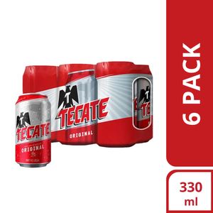 Cerveza Tecate Original Lata 330 Ml X6 Unds