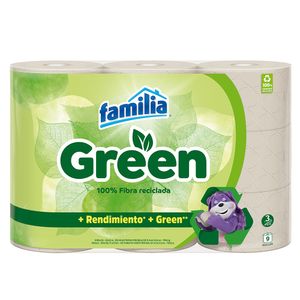 Papel Higiénico Familia Green Triple Hoja 37 Mts X9 Unds