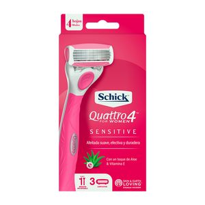 Máquina de afeitar SCHICK quattro women + repuestos (1 und)