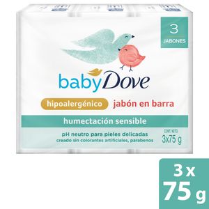Jabón Baby Dove Humectación Sensible 75 G X3 Unds