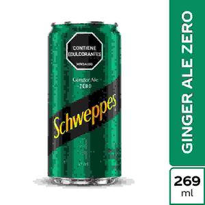 Gaseosa Schweppes Ginger Ale sin Azúcar 269 Ml