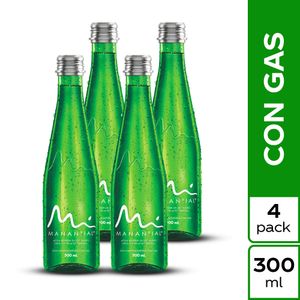 Agua Manantial con Gas 300 Ml X4 Unds