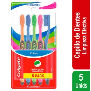 Cepillo de Dientes Medio Colgate Colors X5 Unds