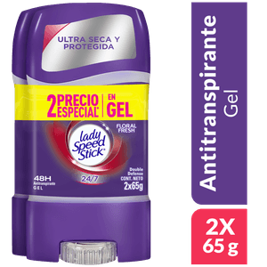 Desodorante Lady Speed Stick Mujer Gel Double Defense Floral 65 G