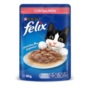 Alimento para Gato Felix Salmón Trocitos Jugosos 85 G
