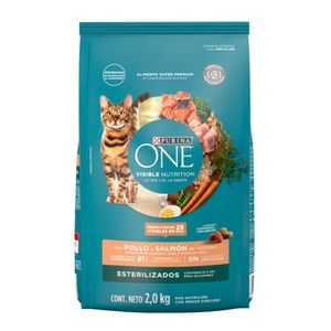 One Gato Esterilizado Pollo y Salmón 2 Kg