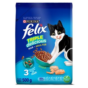 Alimento para Gato Felix Tri Delicious Mar 500 G