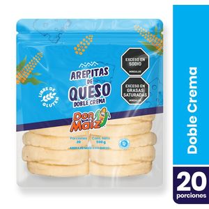 Arepa Don Maíz con Queso Doble Crema 500 G X20 Unds