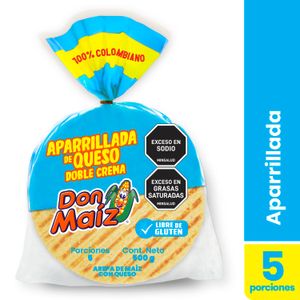Arepa Don Maíz con Queso Doble Crema 50 G X5 Unds