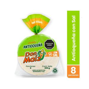 Arepa Don Maíz Antioqueña con Sal X8 Unds