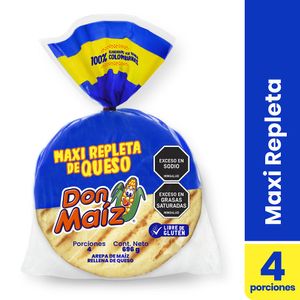 Arepa Don Maíz Maxi con Queso 640 G X4 Unds