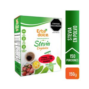 Endulzante Stevia Erba Dolce Granulada 100 G + Gratis 50 G