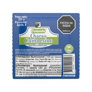 Queso Colanta Campesino 250 G