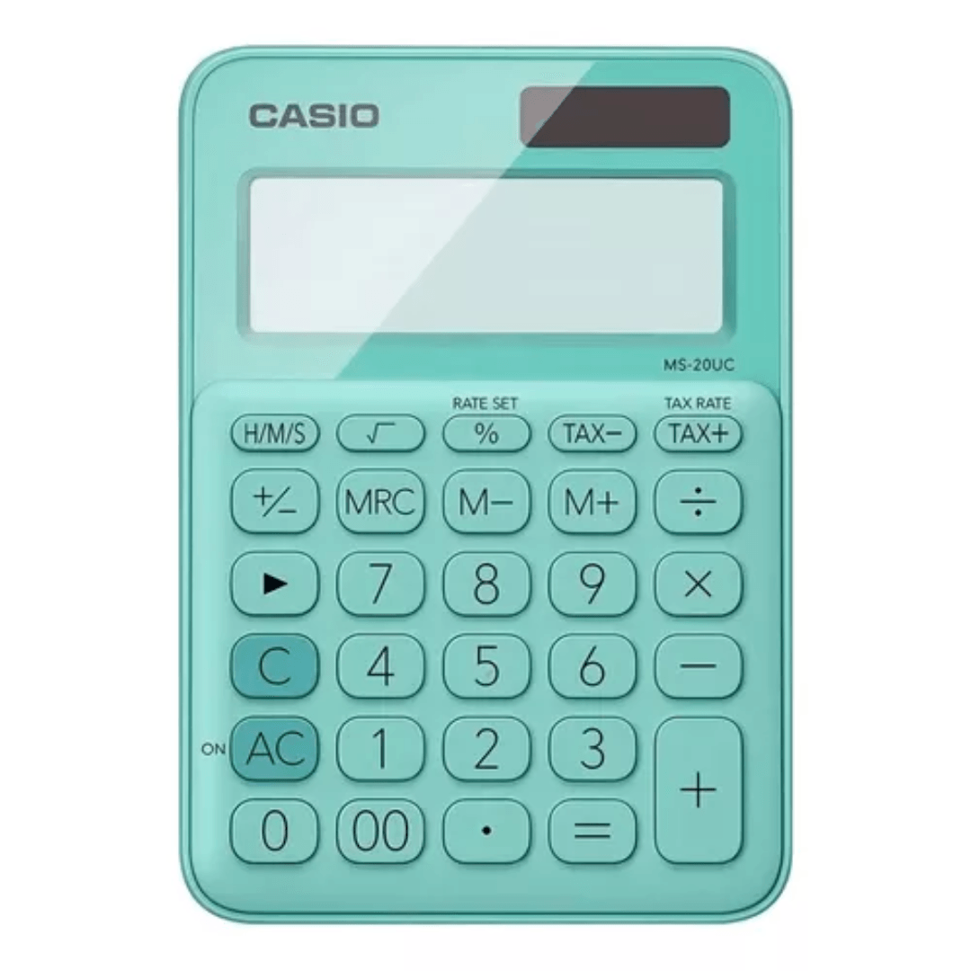 Imagen de Calculadora Casio 12 Digitos MS-20UC-GN Verde Menta