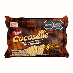 Galletas COCOSETTE Wafer rellenas con crema de coco 8 Unds x 368 G