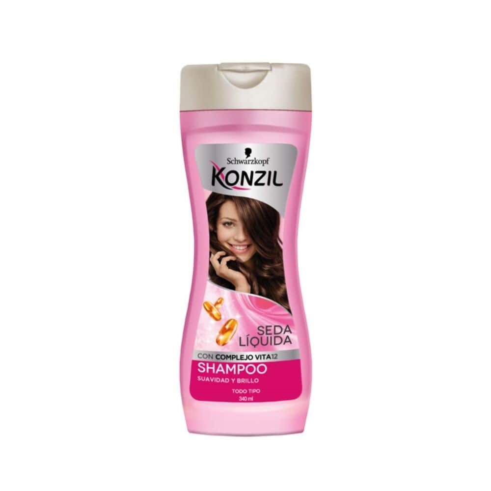 Imagen de Shampoo Konzil Suavidad Y Brillo Seda Liquida 340Ml SHAMP KONZIL SEDA LIQ+VIT12 340ML