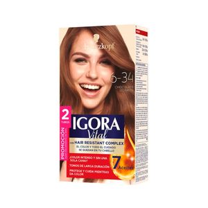 Tinte para cabello IGORA VITAL chocolate dorado larga duración (2 und)