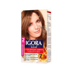 Tinte para cabello IGORA VITAL café moca claro larga duración (2 und)