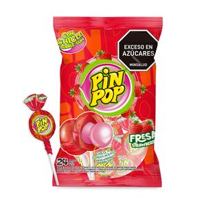 Pin Pop Duro Chupeta Sabor Fresa 192 G