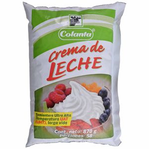 CREM LECHE COLANTA UHT S/ENT BSA 870g
